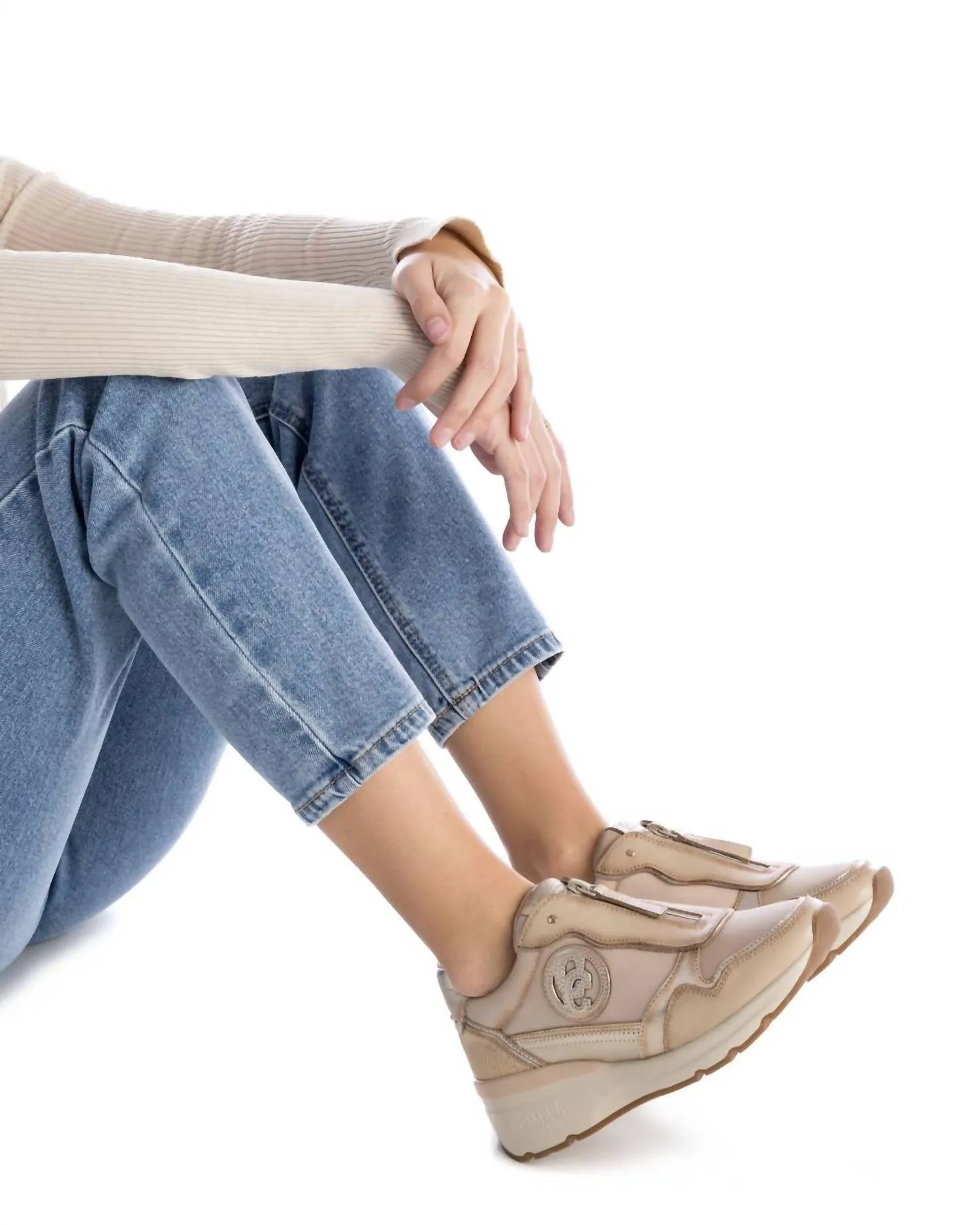 Women's Leather Sneakers In Ice