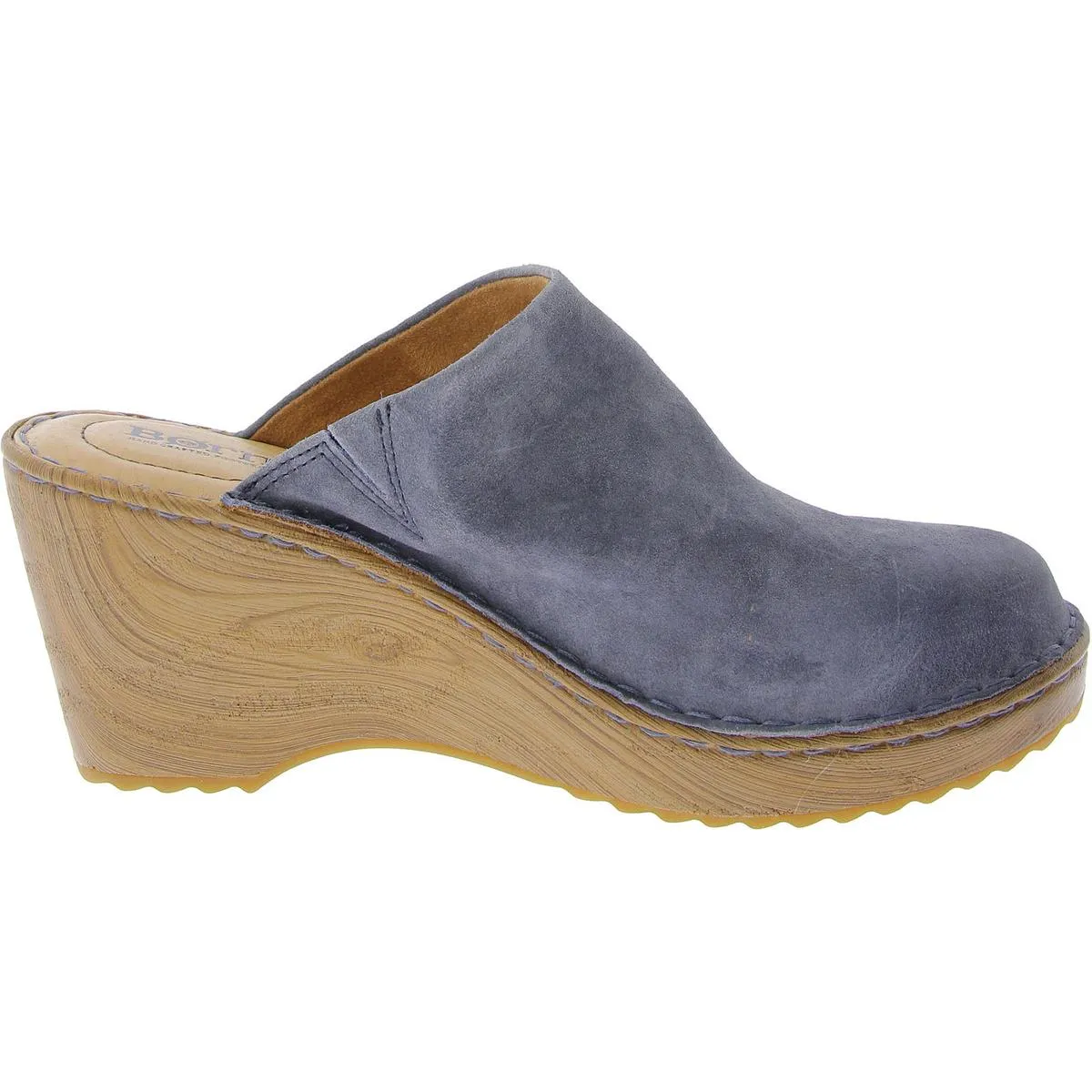 Womens Leather Wedge Mules