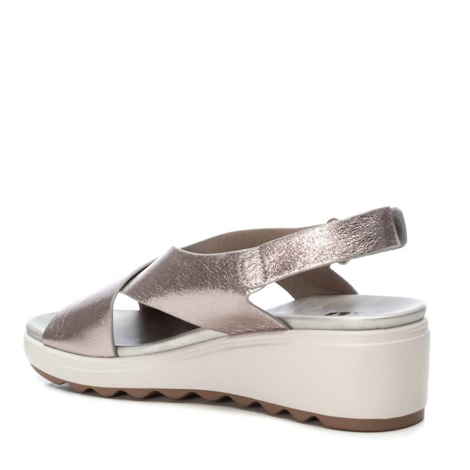 Women's Low Wedge Sandals In Silver