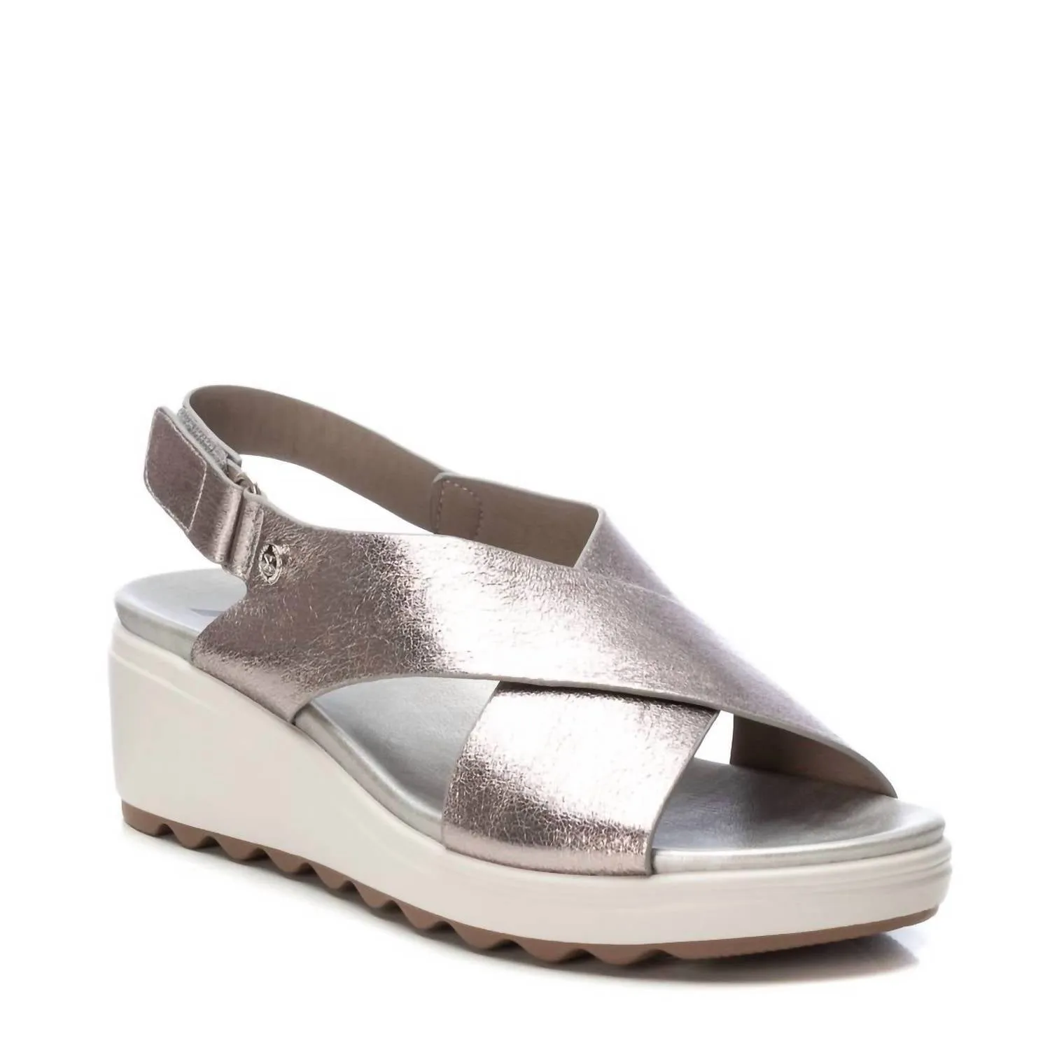 Women's Low Wedge Sandals In Silver