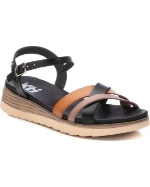 Women's Low Wedge Strappy Sandals In Black