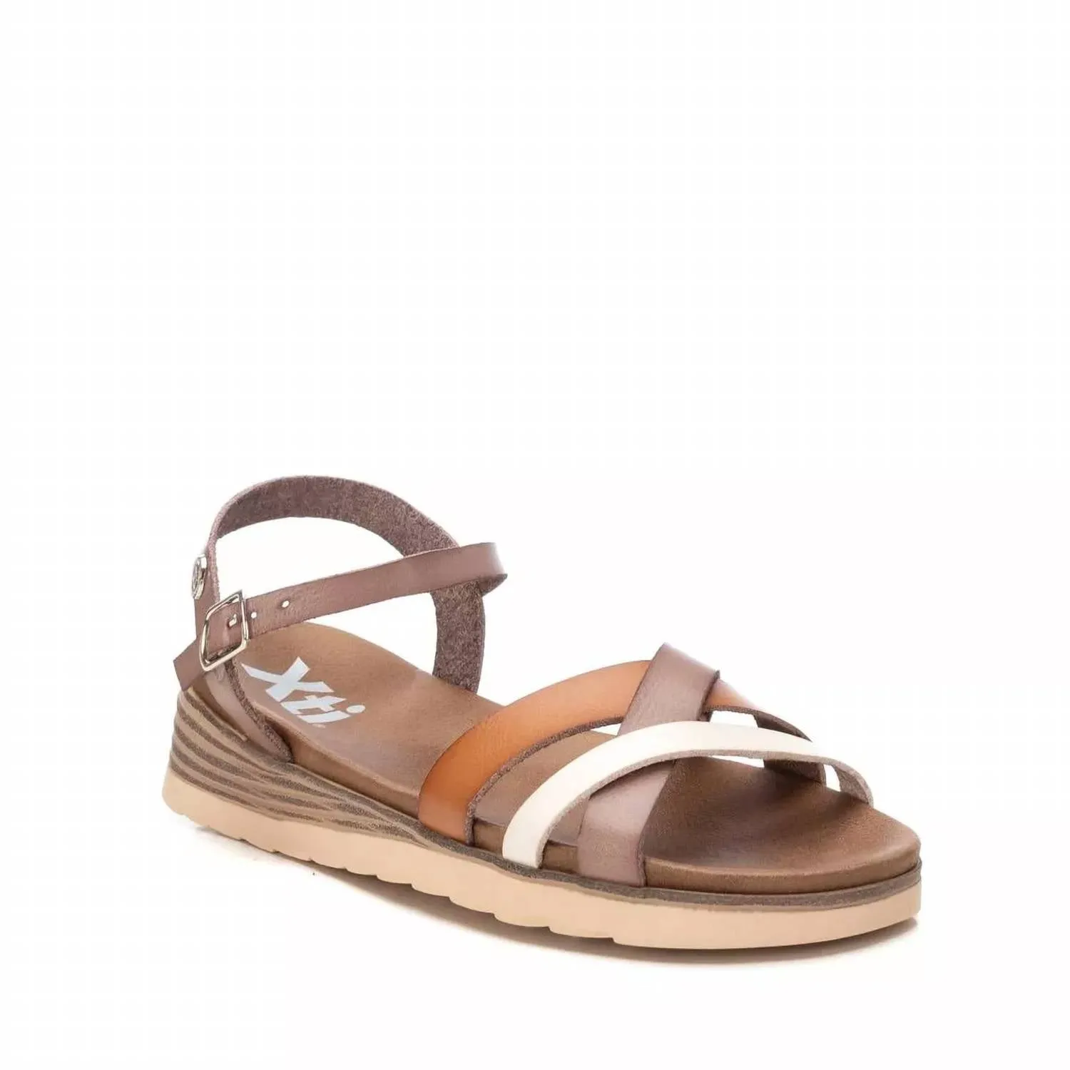 Women's Low Wedge Strappy Sandals In Bronze
