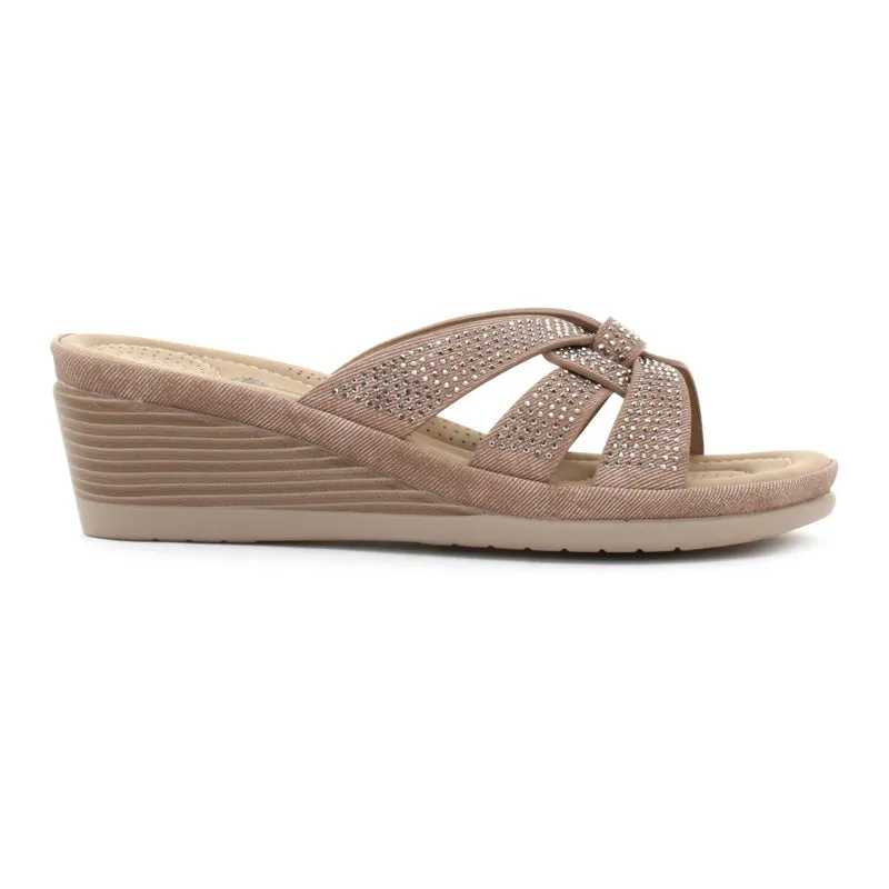 Womens Magenta Wedge