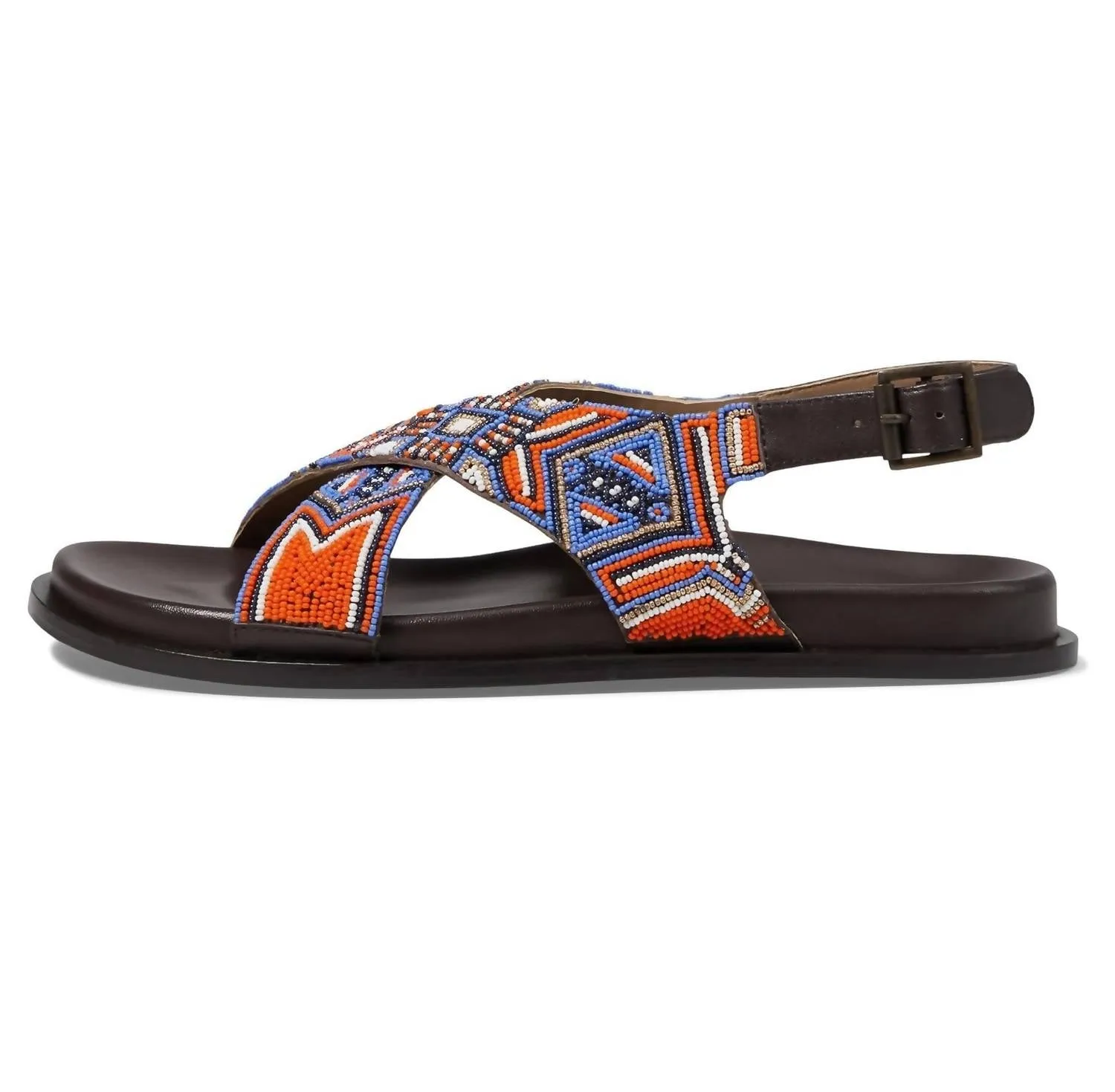 Women's Mali Beaded Sandal In Blue Multi