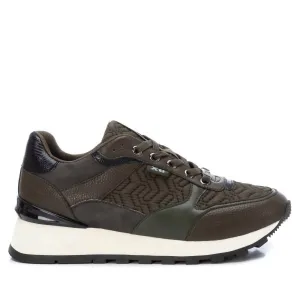 Women's Padded Textile Sneakers In Khaki