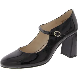Womens Patent Closed Toe Mary Jane Heels