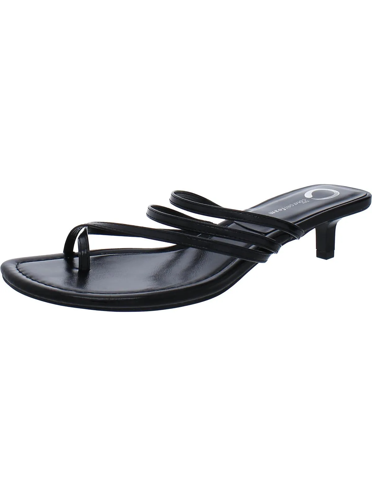 Womens Patent Leather Slip On Kitten Heels
