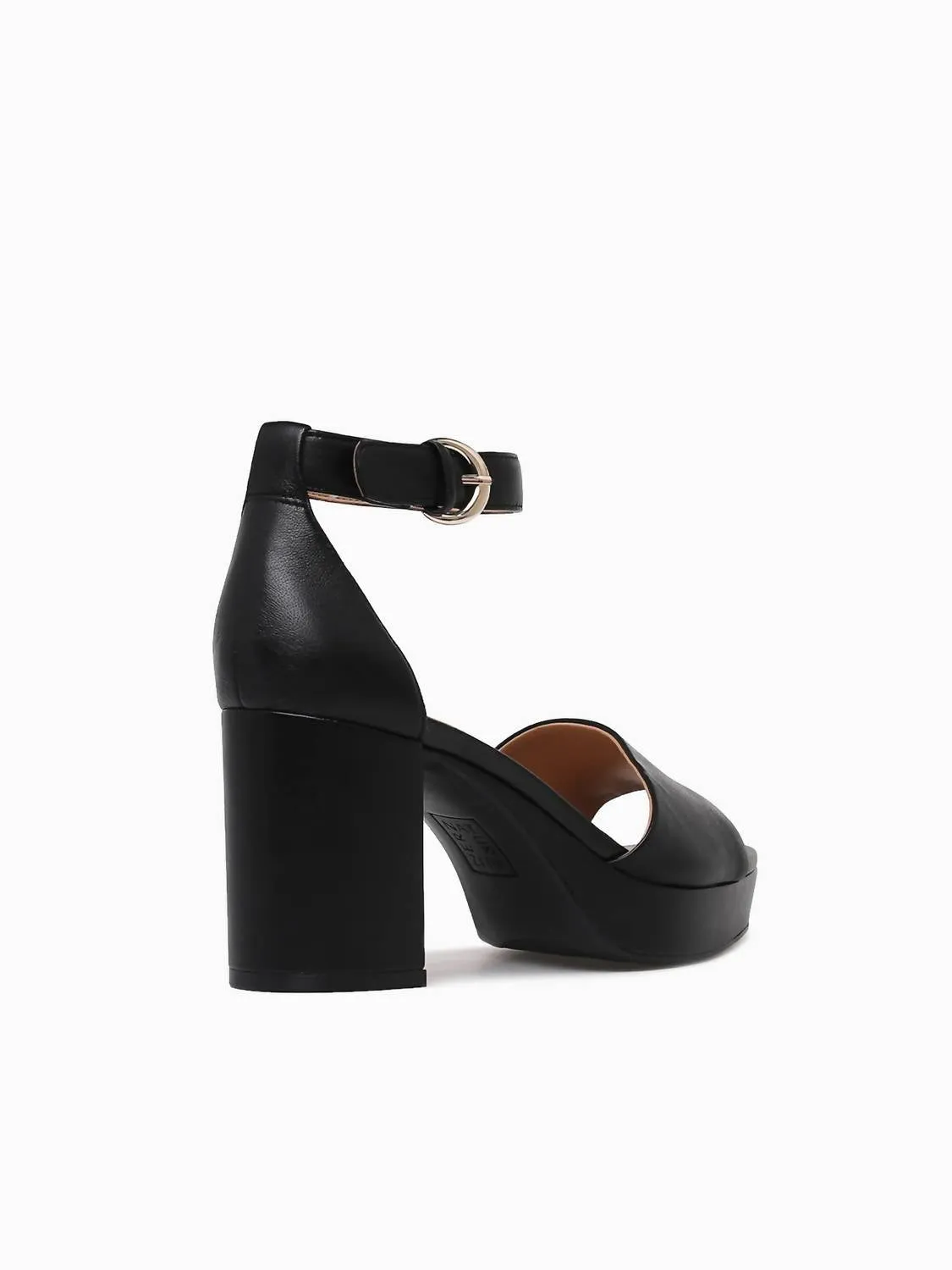Women's Pearlyn Block Sandals In Black Leather