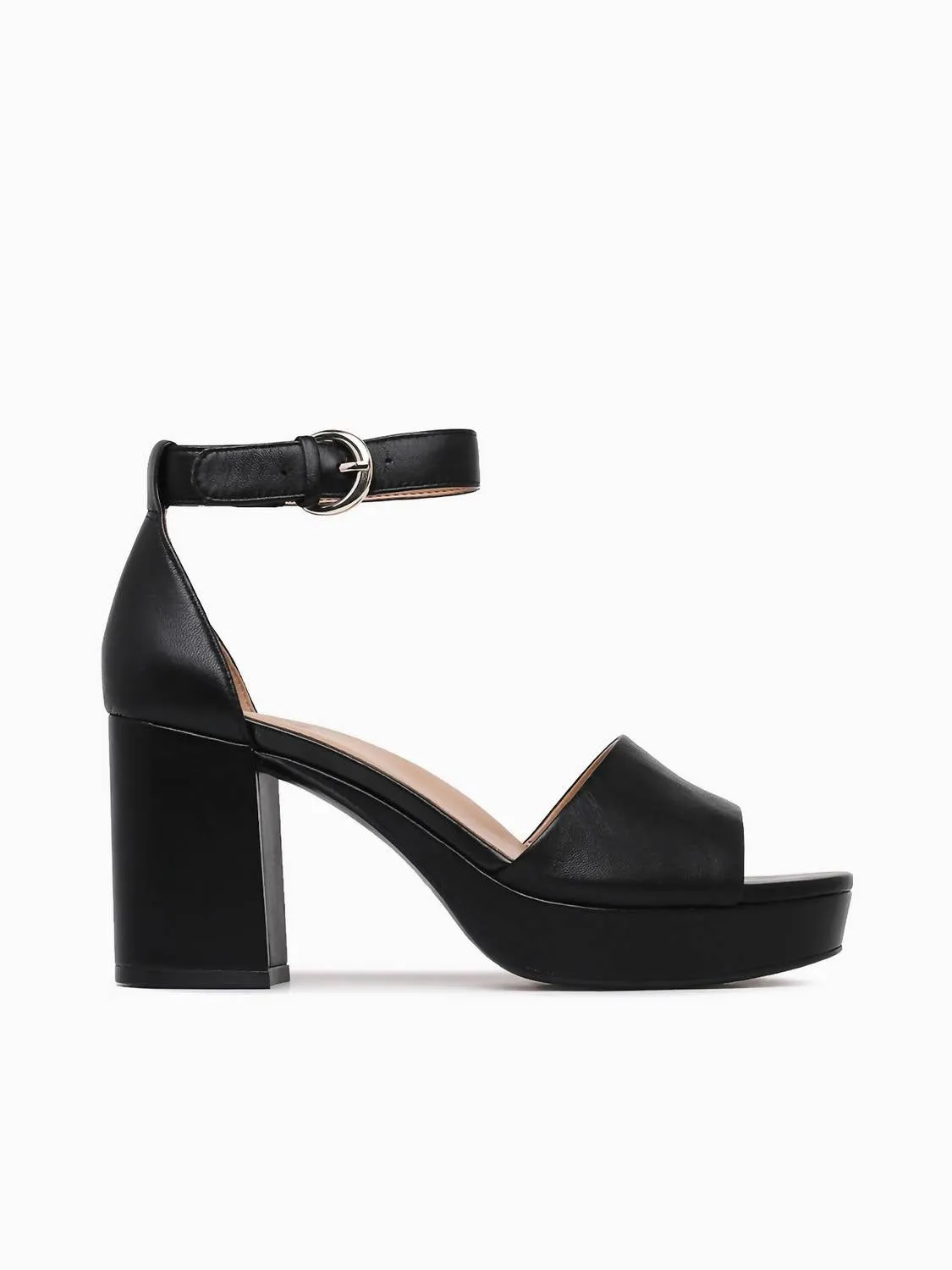 Women's Pearlyn Block Sandals In Black Leather