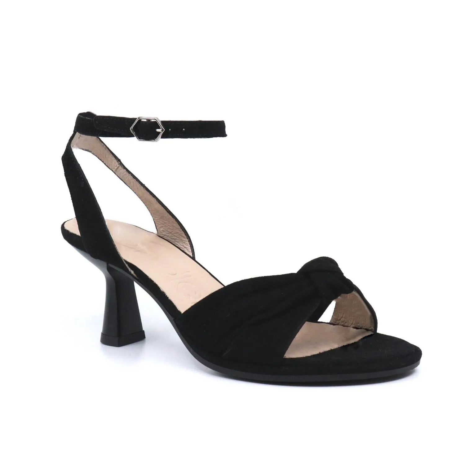 Women's Peep Toe Suede Heels In Negro