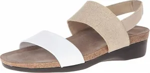 Women's Pisces Sandals In White Kid/natural Fabric