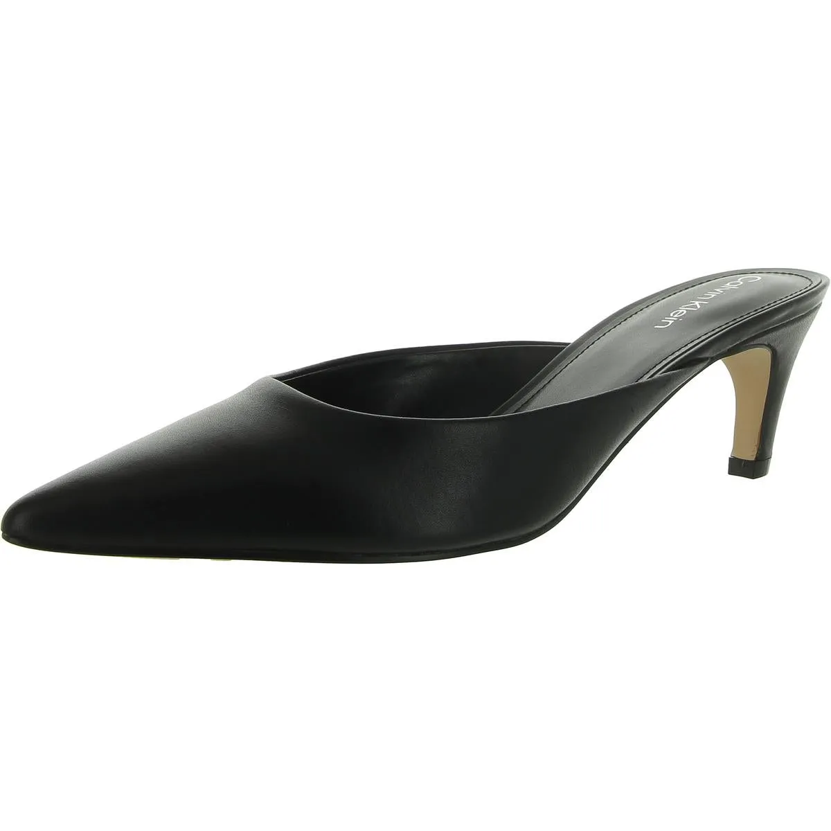 Womens Pointed Toe Kitten Heel Mules