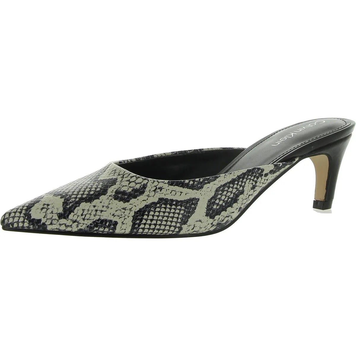 Womens Pointed Toe Kitten Heel Mules