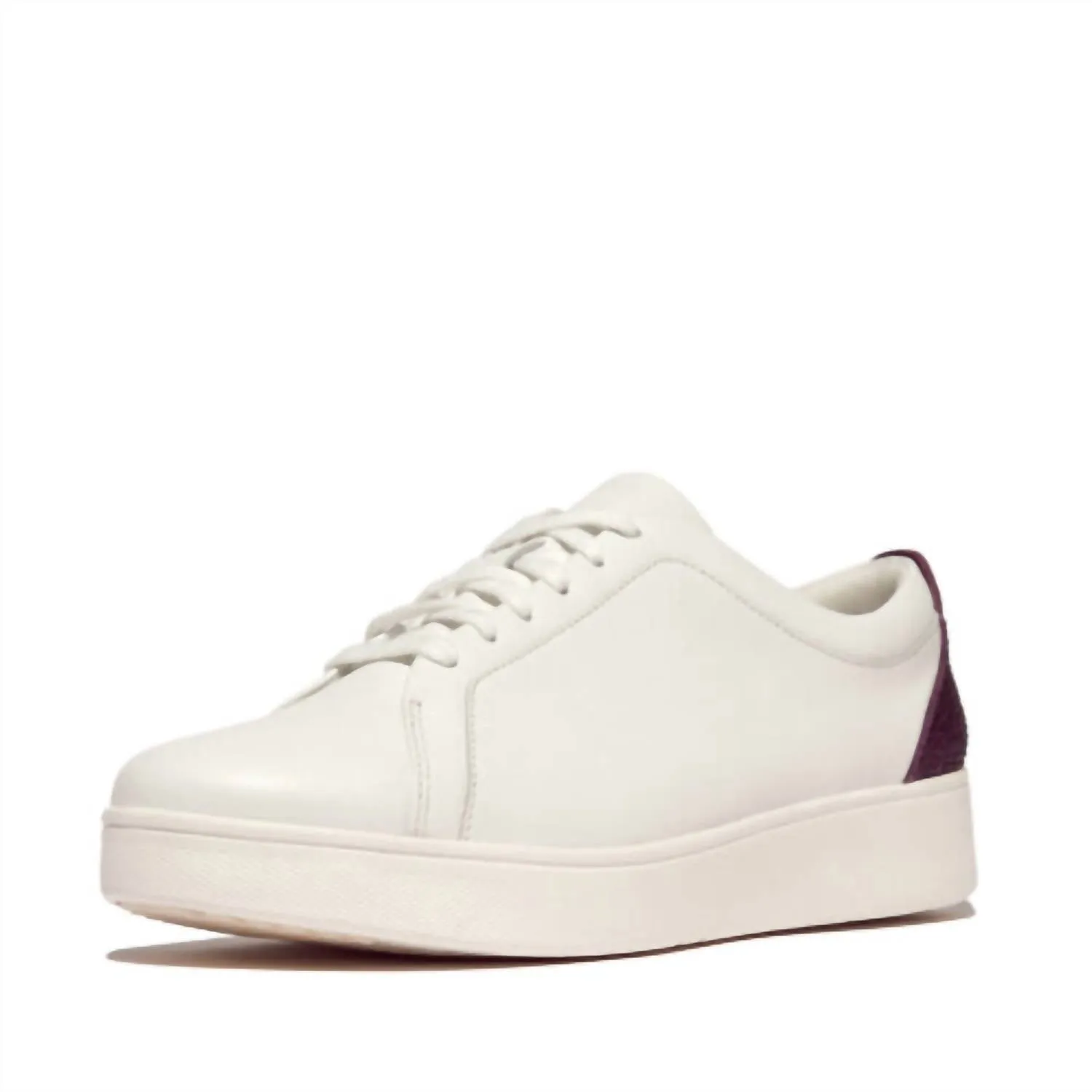 Women's Rally Crystal Backtab Leather Sneaker In Urban White/ Mauve Wine