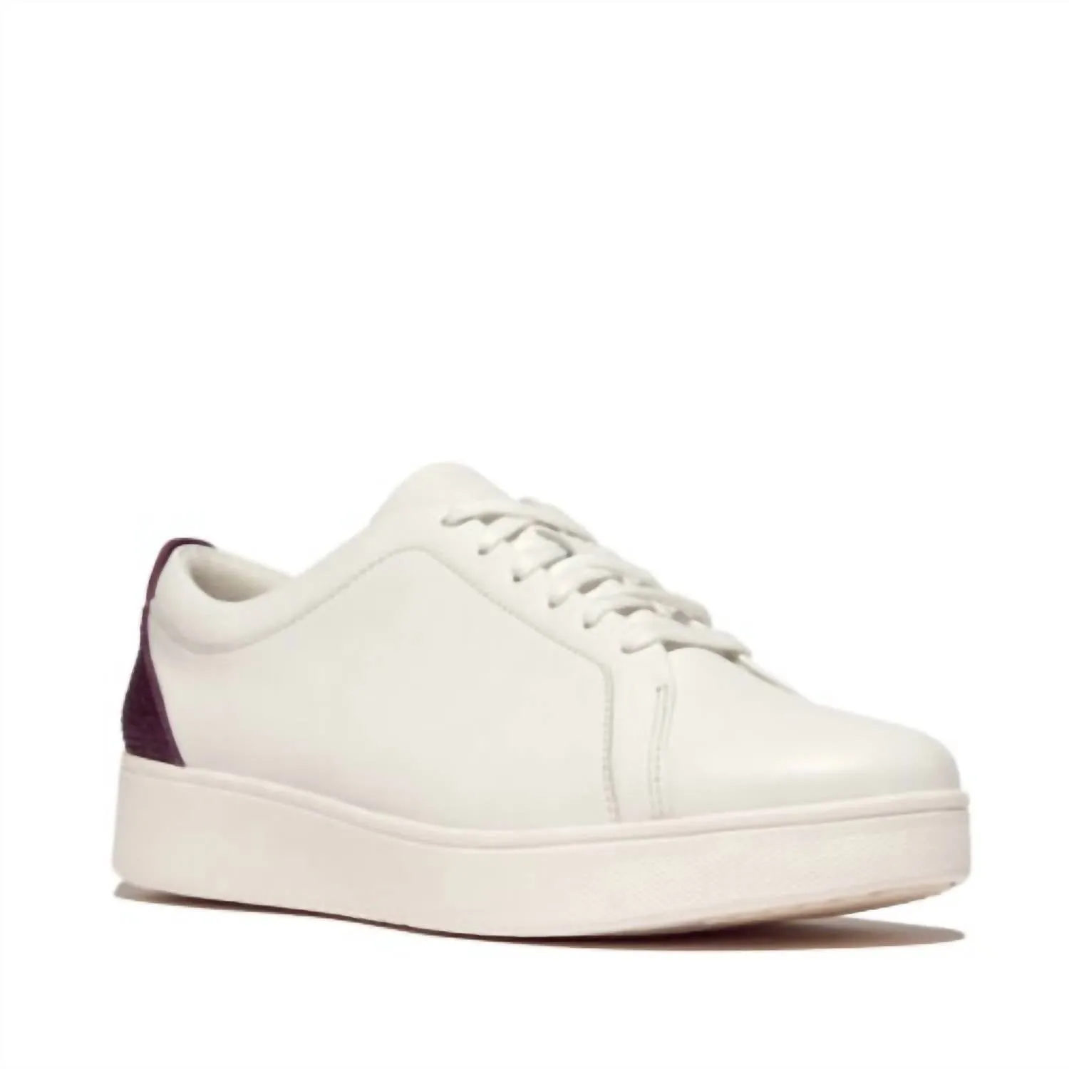 Women's Rally Crystal Backtab Leather Sneaker In Urban White/ Mauve Wine