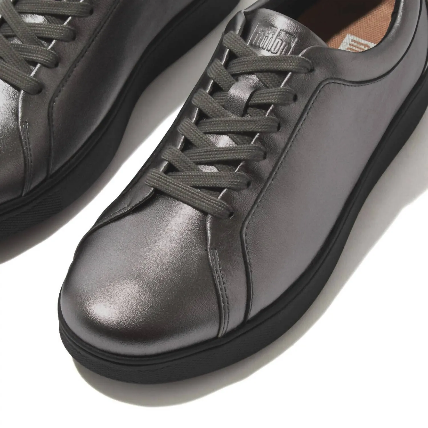 Women's Rally Lace-Up Leather Sneaker In Pewter
