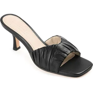 Womens Ribbed Leather Slide