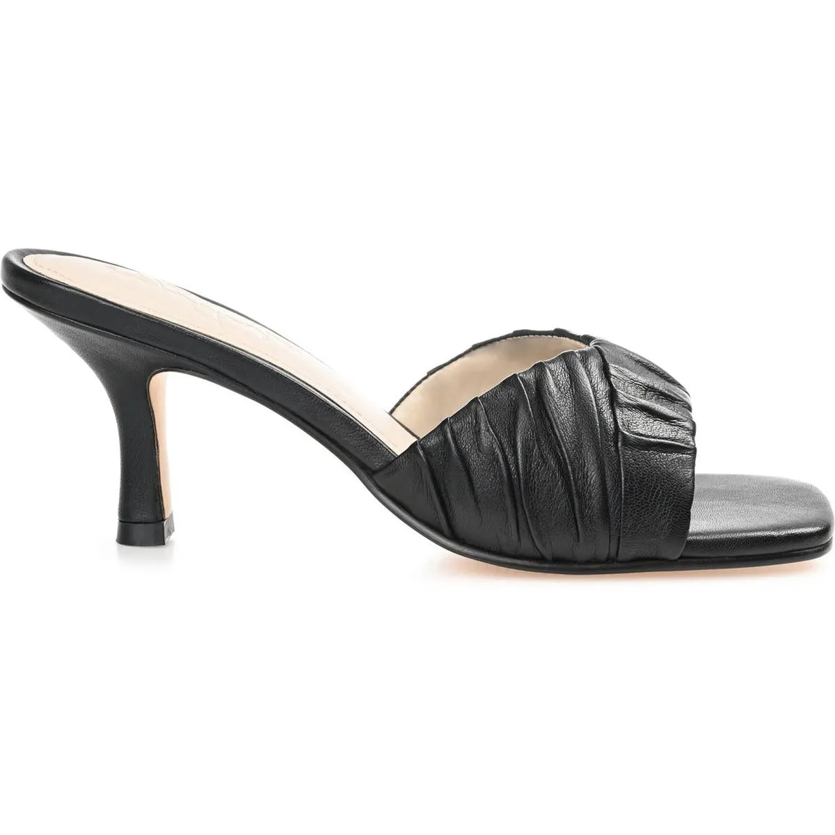 Womens Ribbed Leather Slide