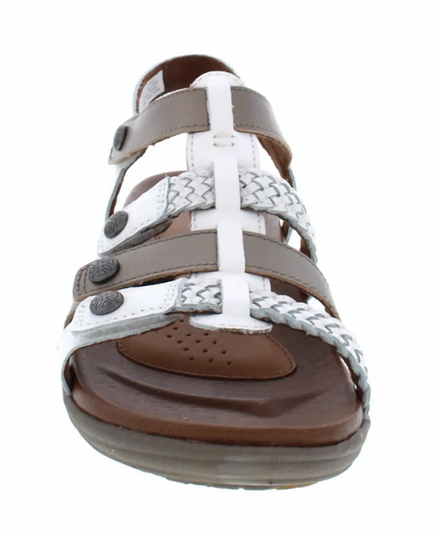 Women's Rubey T-Strap Sandals In White Multi
