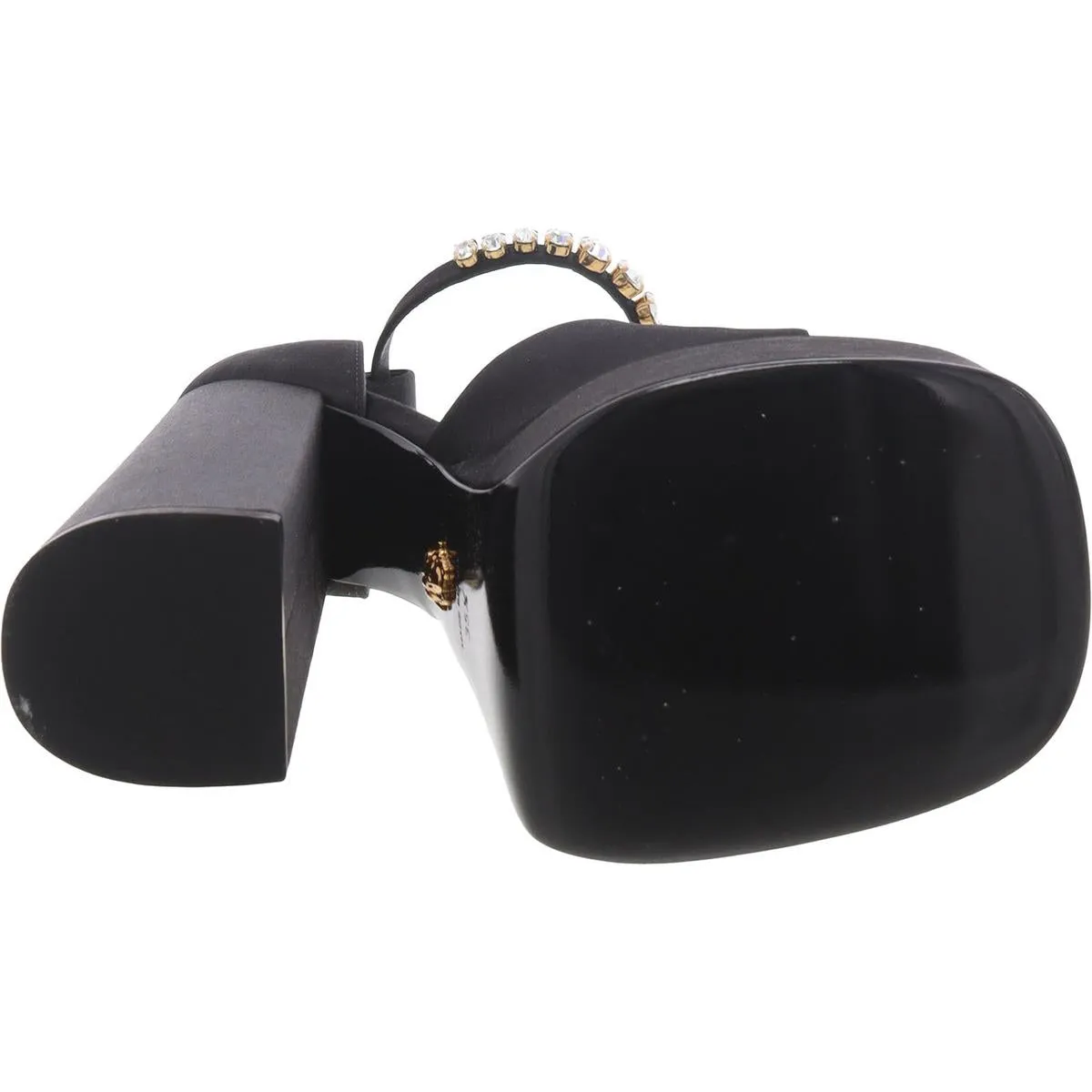 Womens Satin Adjustable Block Heel