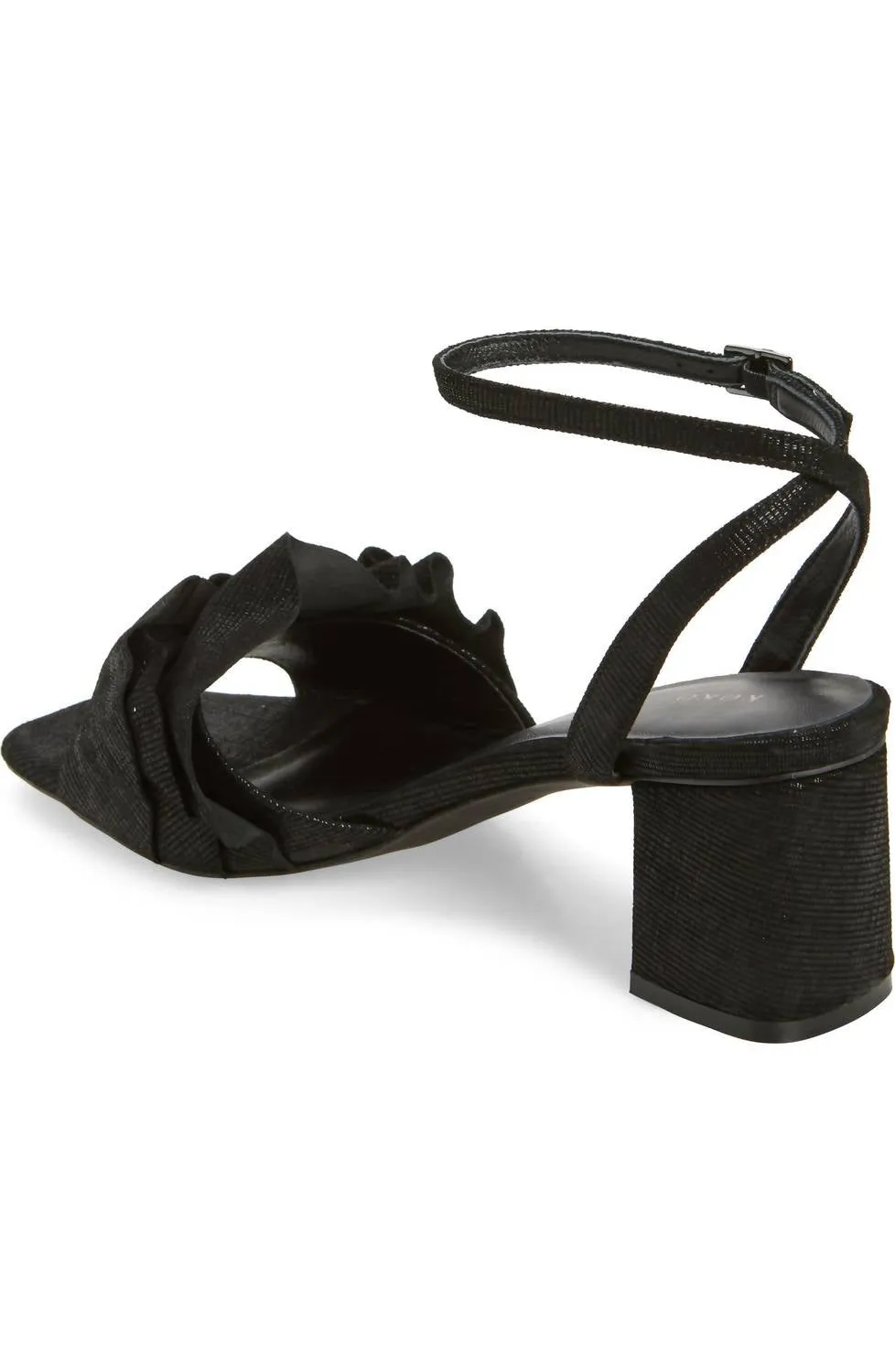 Women's Serenity Square Toe Sandal In Black Metallic Leather