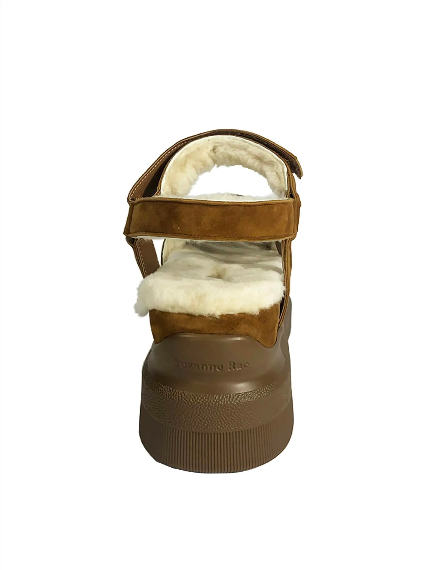 Women's Shearling Sandals In Russet Suede