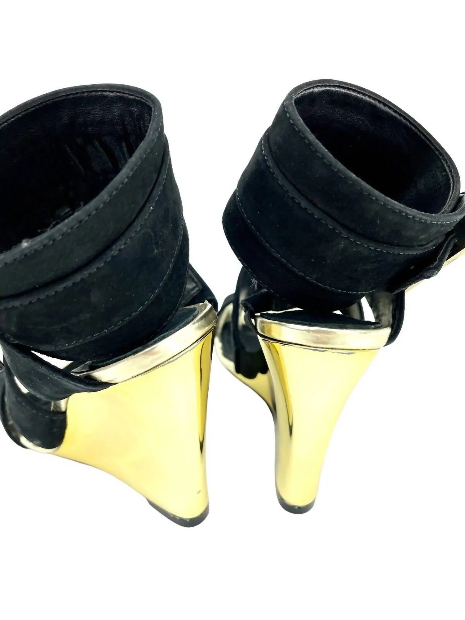 Women's Shine Wedge Suede Heels In Black