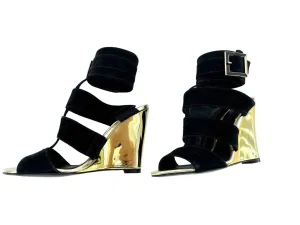 Women's Shine Wedge Suede Heels In Black