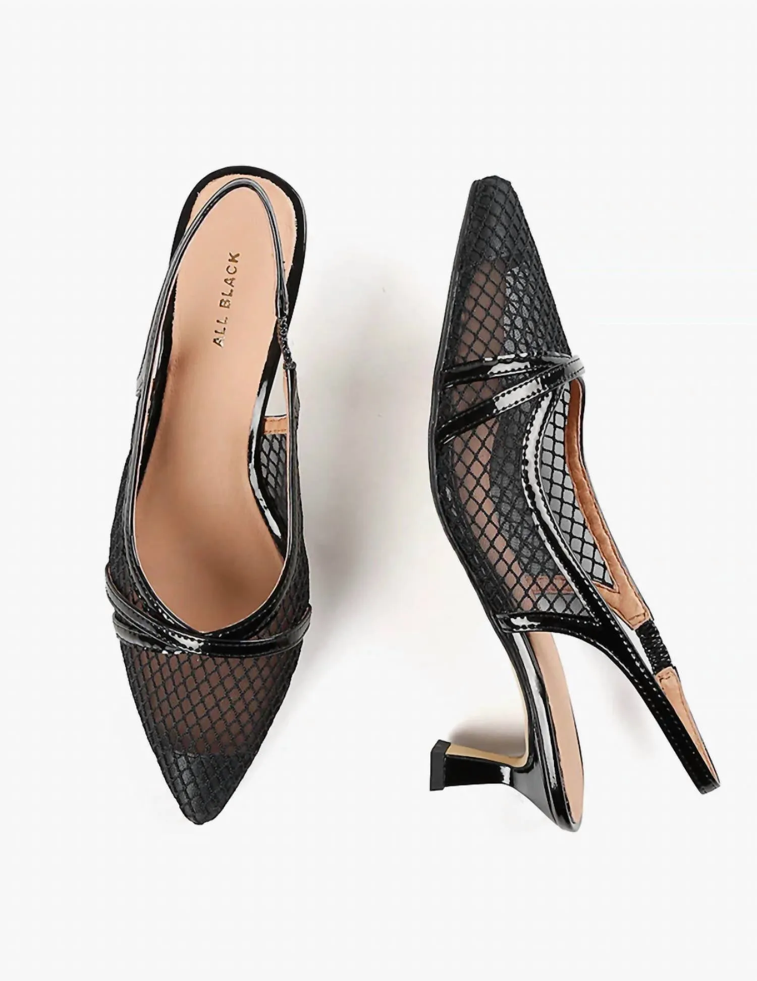 Women's Sling Back Kitten Heel In Black