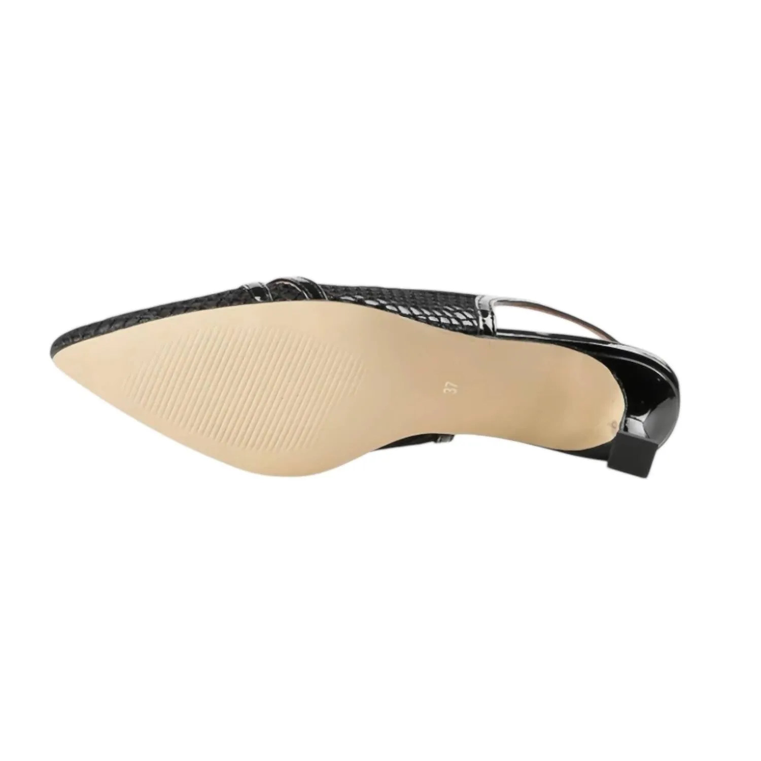Women's Sling Back Kitten Heel In Black