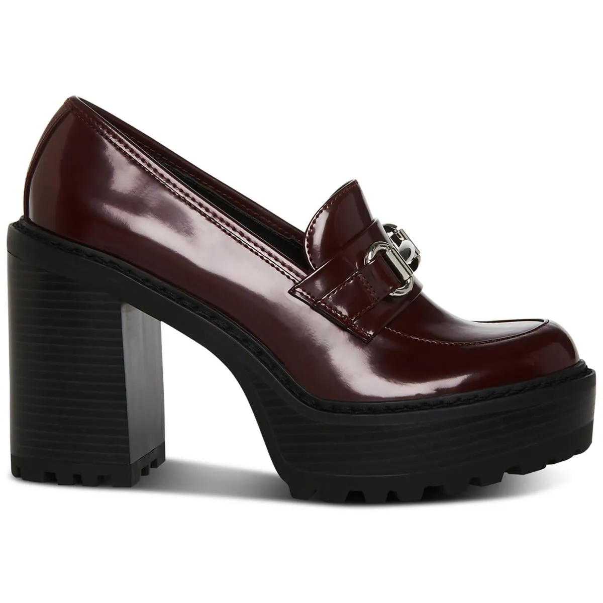 Womens Slip On Heeled Loafer Heels
