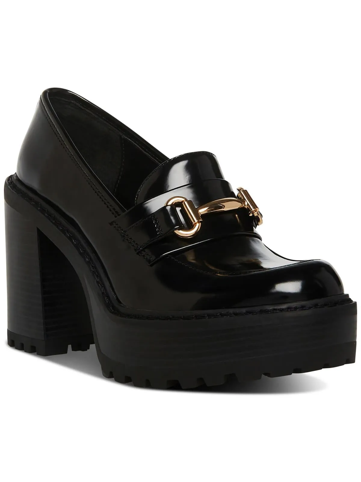 Womens Slip On Heeled Loafer Heels
