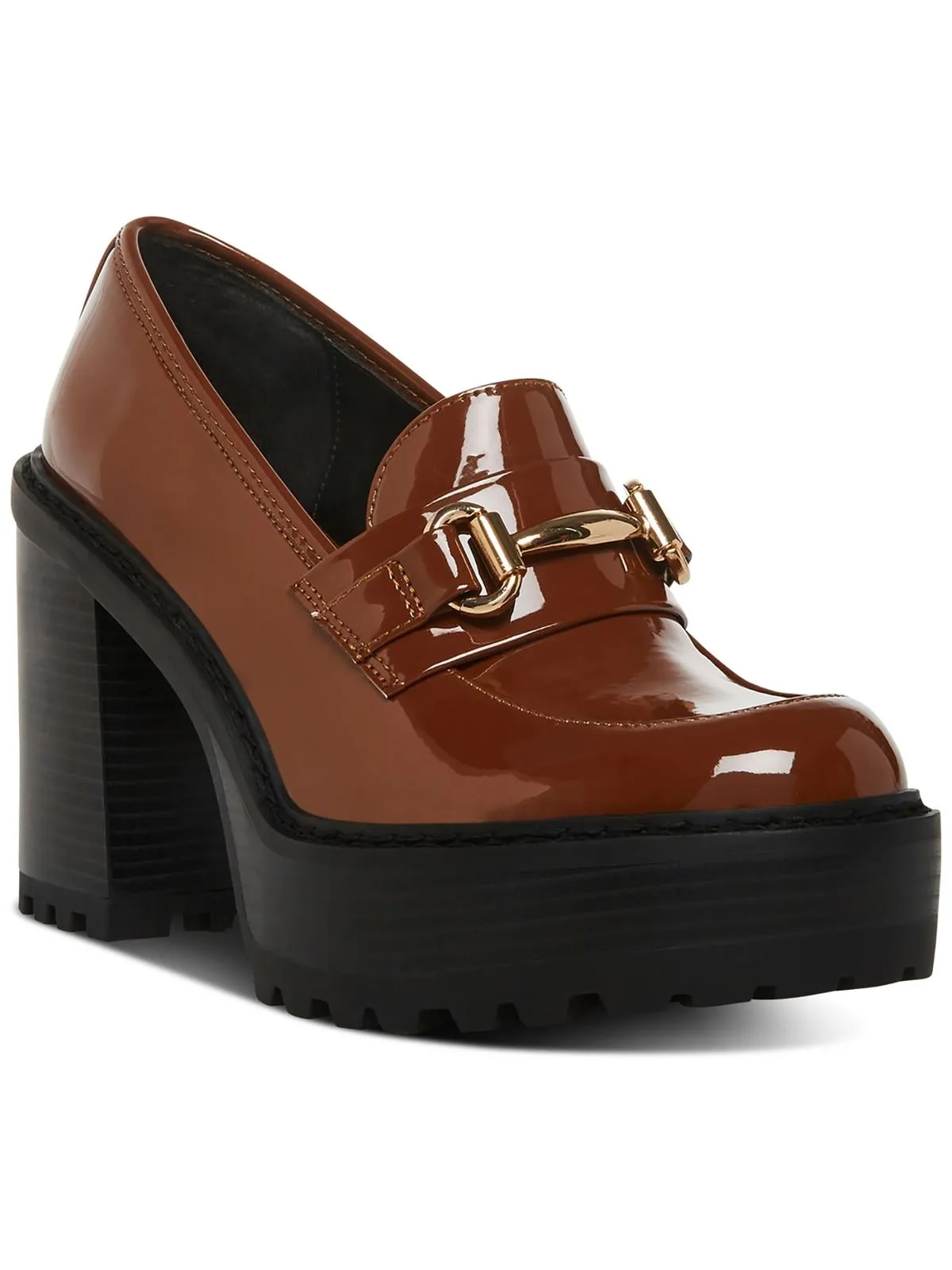 Womens Slip On Heeled Loafer Heels