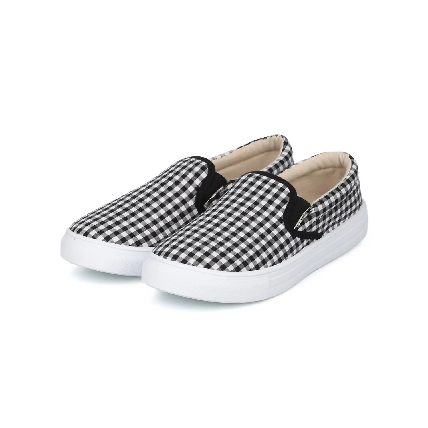 Women's Slip On Sneaker In Black & White Checker