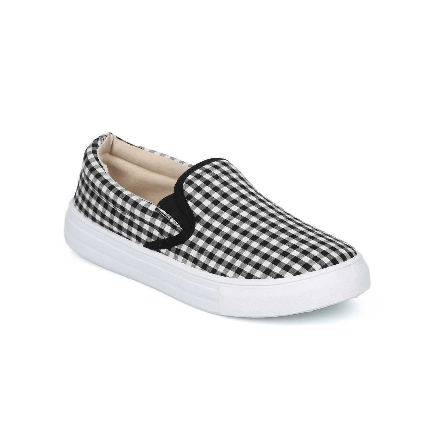 Women's Slip On Sneaker In Black & White Checker