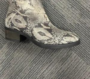 Women's Snake Print Ankle Boot In Gray