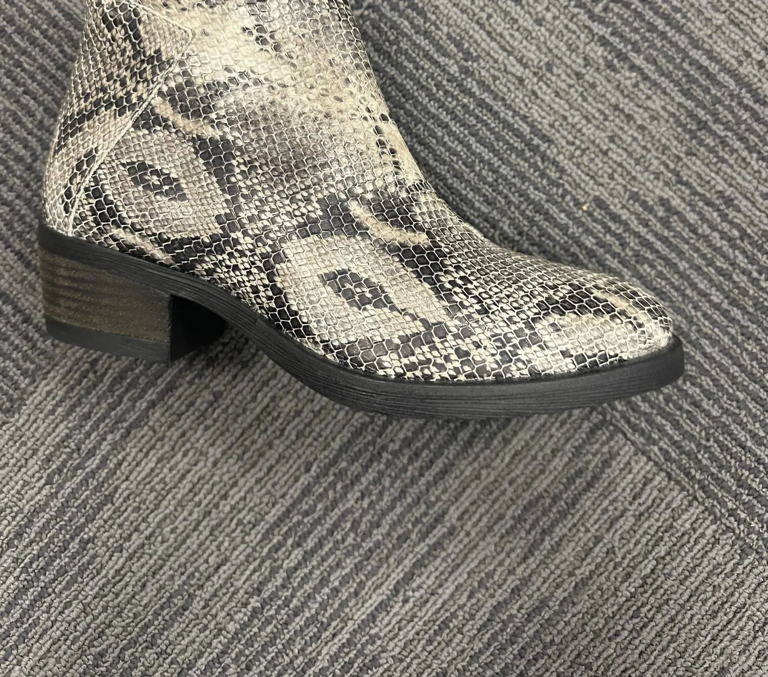 Women's Snake Print Ankle Boot In Gray