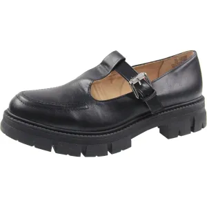 Womens Solid Faux Leather Loafer Heels