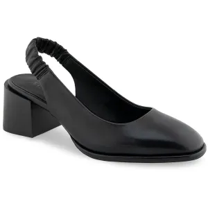 Womens Solid Leather Slingback Heels