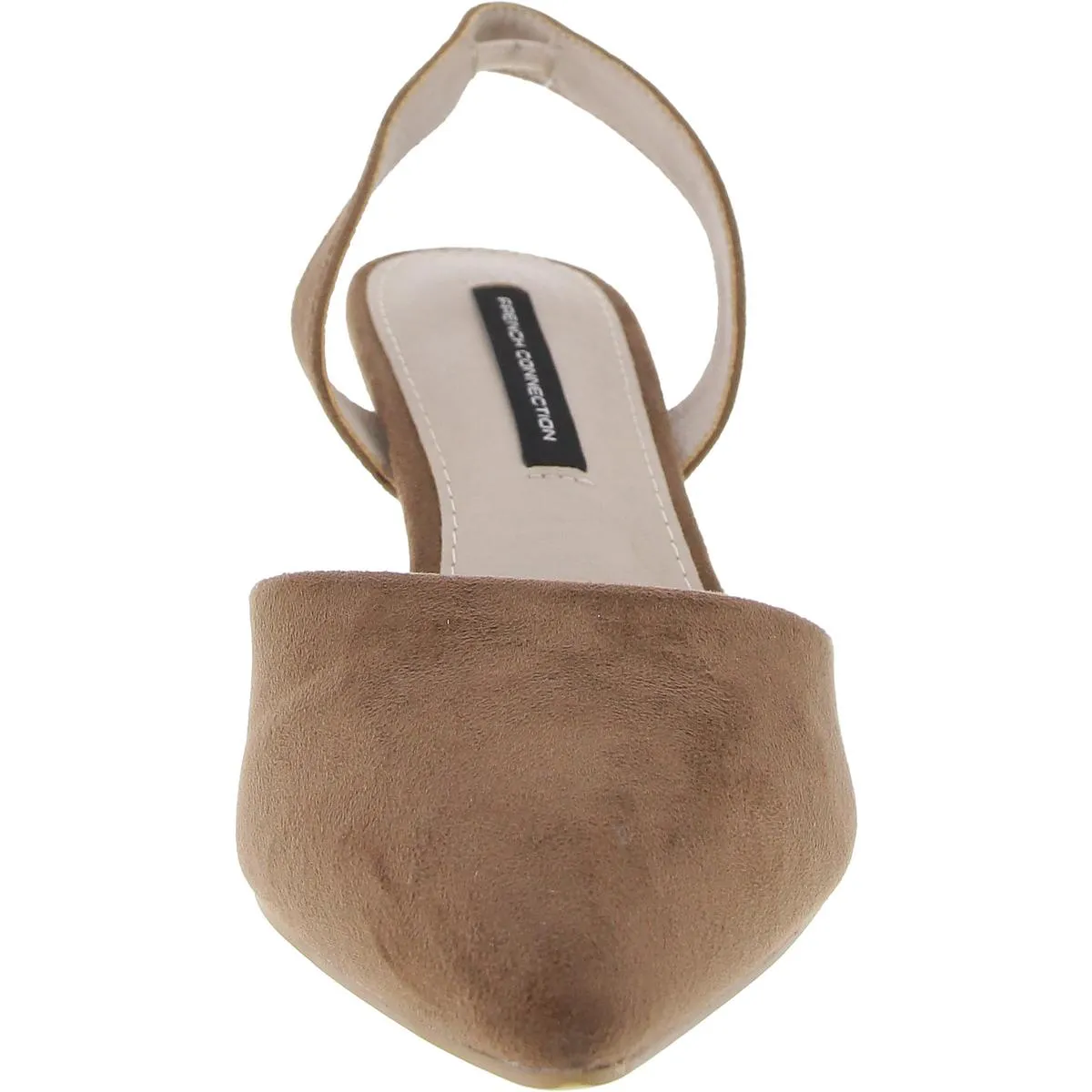 Womens Solid Vegan Suede  Slingback Heels