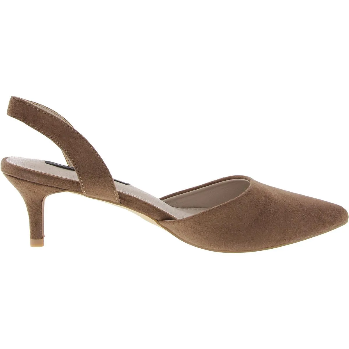 Womens Solid Vegan Suede  Slingback Heels