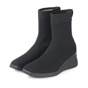 Women's Sophie Ankle Knit Stretch Boot In Black