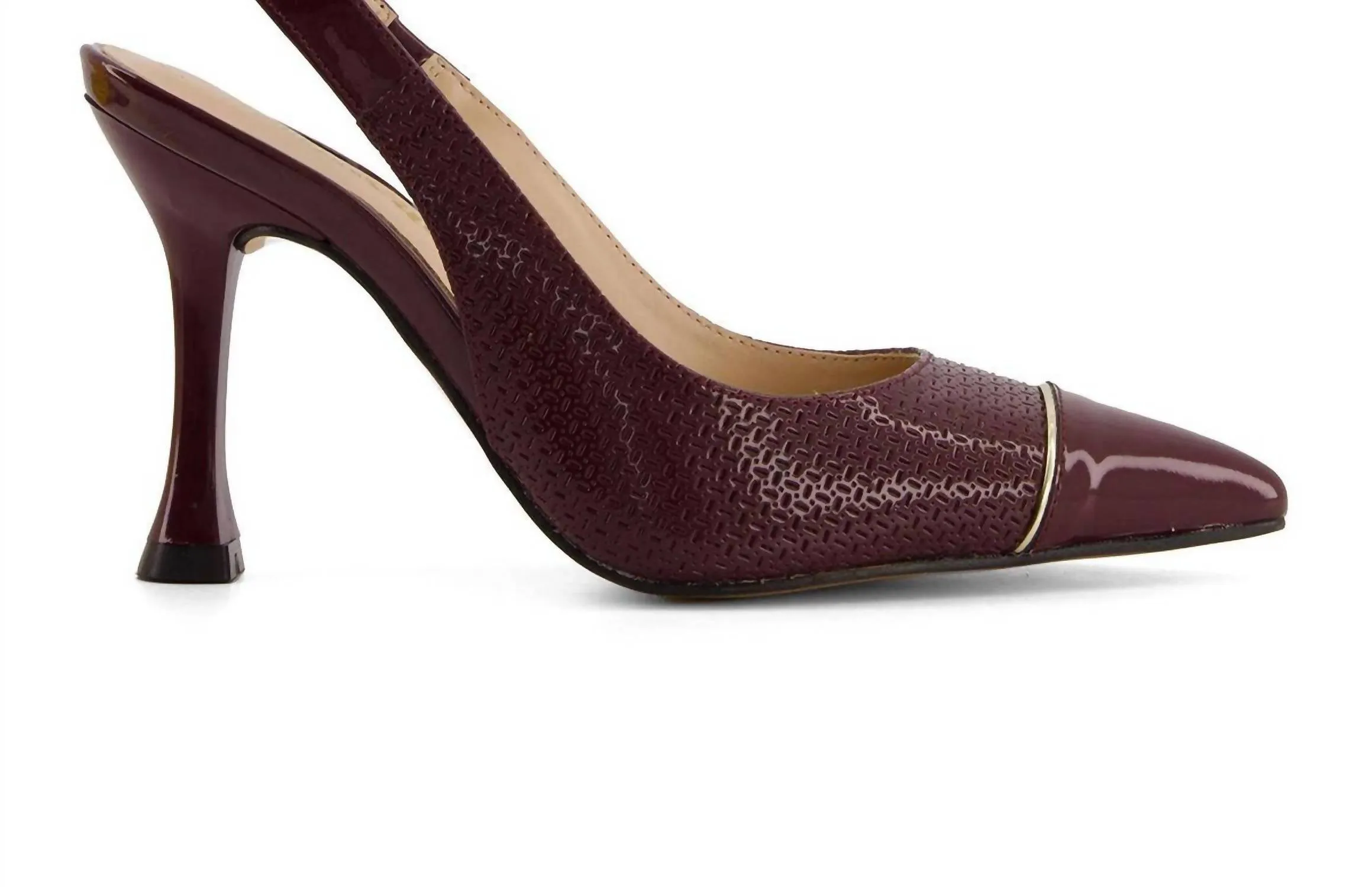 Women's Stiletto Slingback Pumps In Burgundy