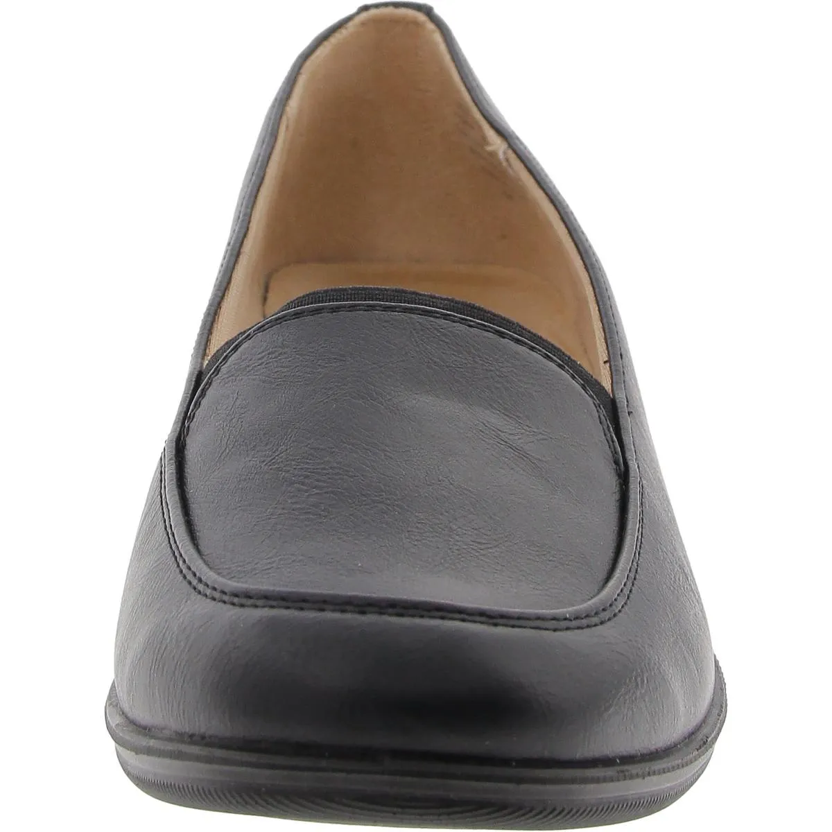 Womens Stretch Manmade Loafer Heels