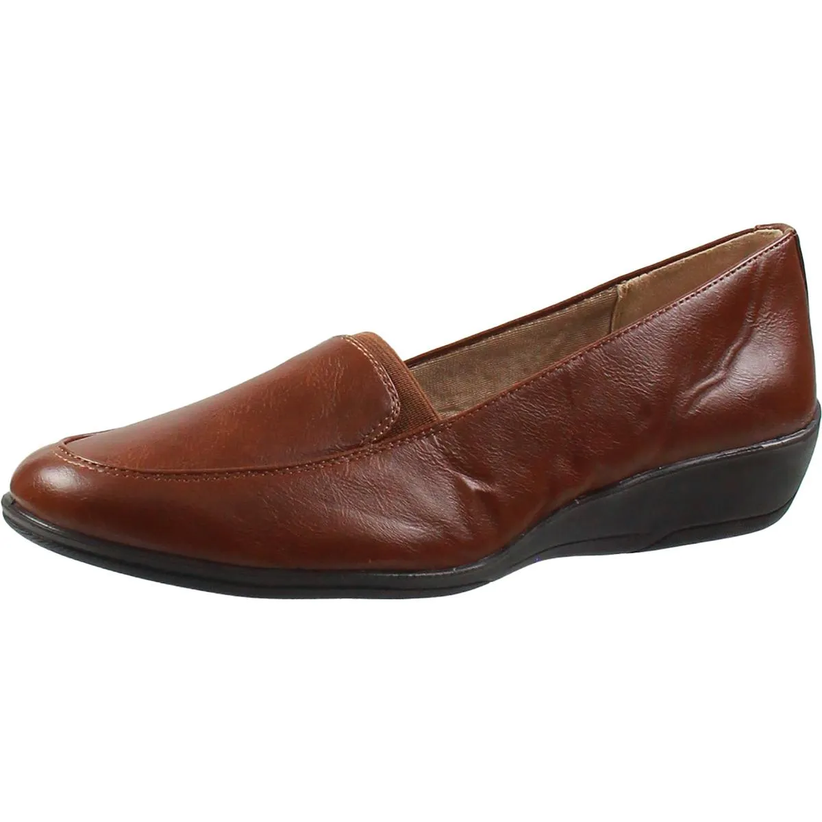 Womens Stretch Manmade Loafer Heels