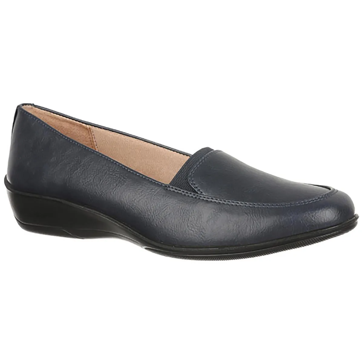 Womens Stretch Manmade Loafer Heels