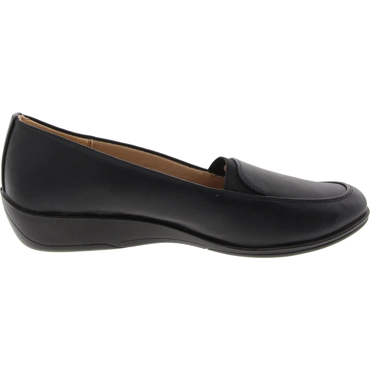 Womens Stretch Manmade Loafer Heels