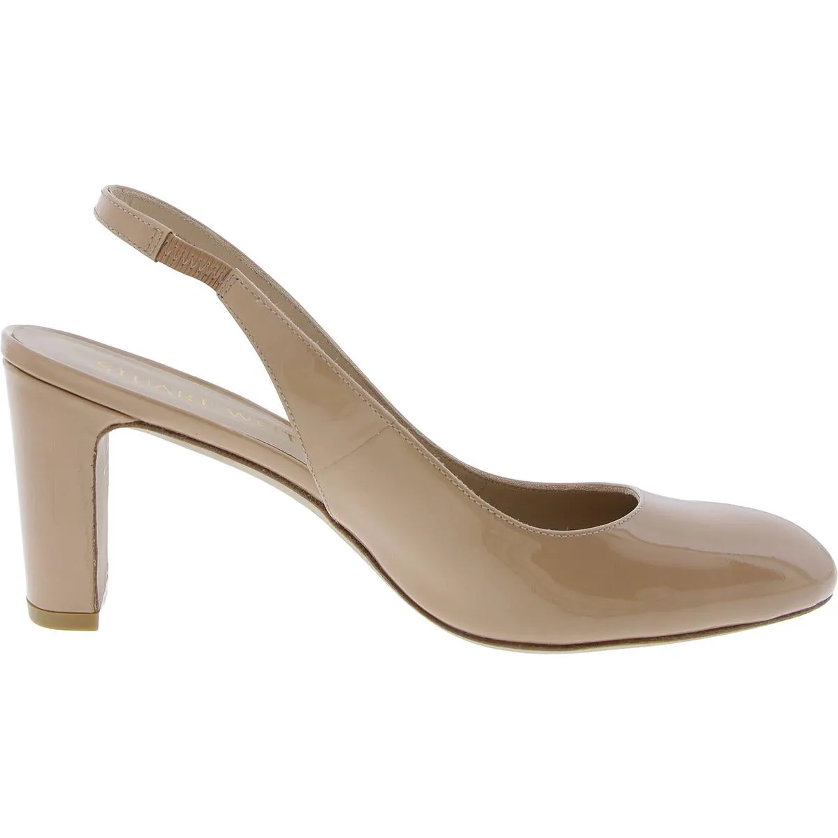 Womens Stretch Patent Leather Slingback Heels