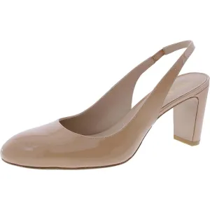 Womens Stretch Patent Leather Slingback Heels