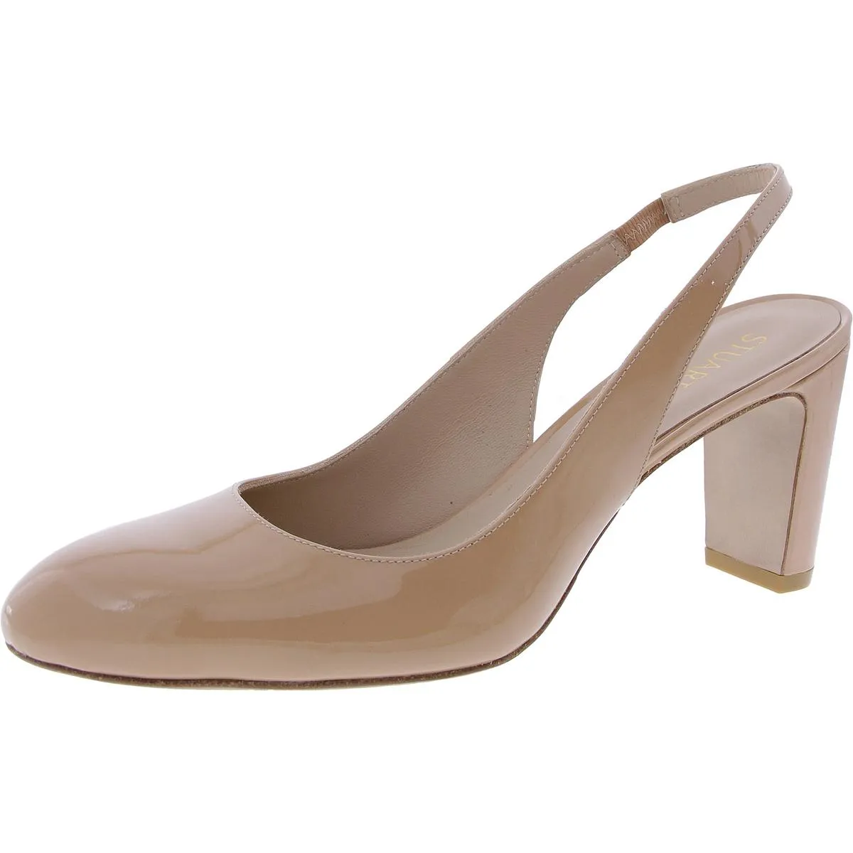 Womens Stretch Patent Leather Slingback Heels